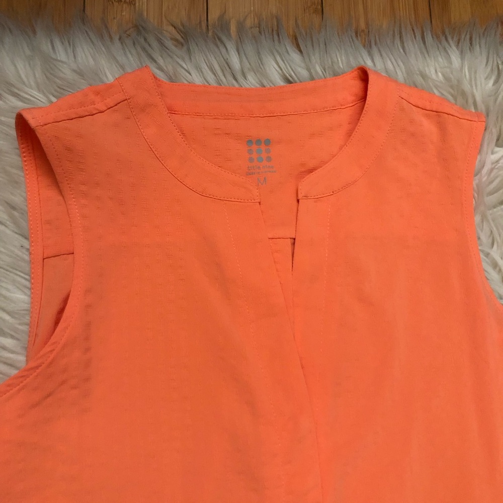 Title Nine Athletic Speed Racer Seersucker Coral Orange Tunic Dress size M - Picture 4 of 14